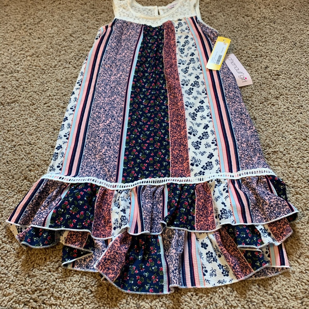 Girls lace detail tank dress